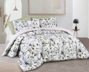 طقم لحاف ساليرنو مايكروفايبر، 240x260 سم، نفرين، 9 قطع - ابيض اخضر product image 2