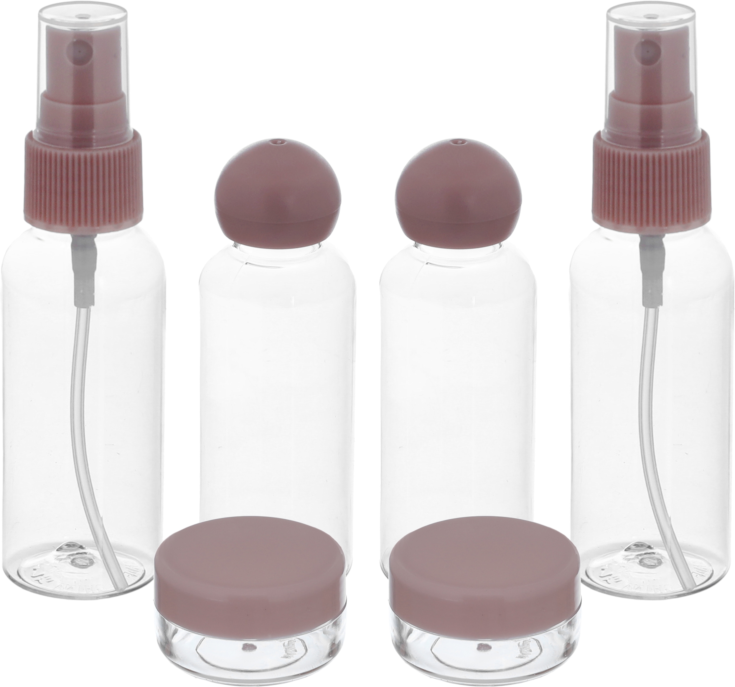 saif so Set of Bottle + Plastic Travel Containers, Portable with Case, 50 ml, 6 Pieces - Pink product image