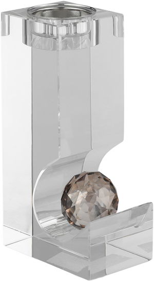 مبخرة زجاج السيف غاليري، قاعدة كرة، 9x6x16.8 سم - شفاف وردي فاتح product image 2