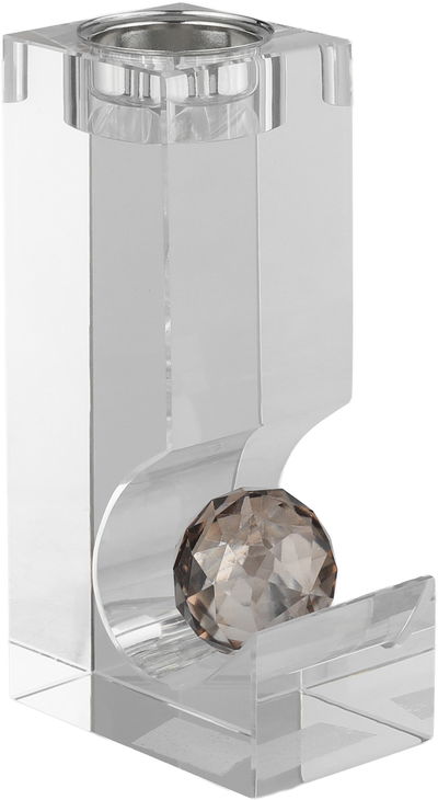 مبخرة زجاج السيف غاليري، قاعدة كرة، 9x6x16.8 سم - شفاف وردي فاتح product image 2