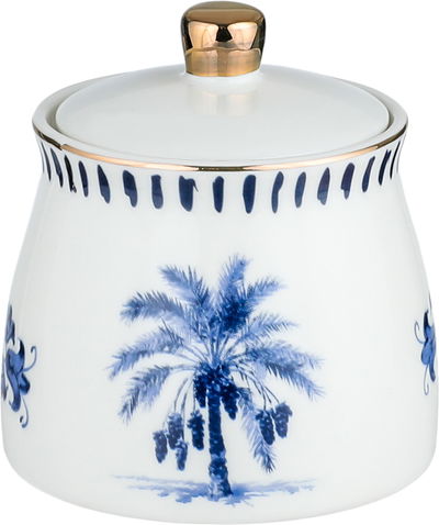 طقم تقديم بيالات شاي زجاج وفناجين قهوة مع صحون بورسلان السيف غاليري، 25 قطعة، سكرية، مشجر - ابيض شفاف product image 4