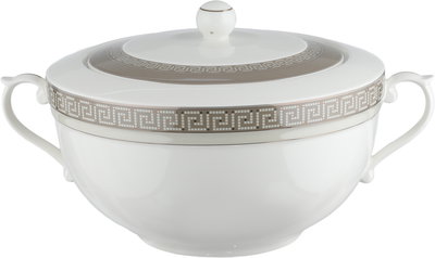 طقم تقديم سفرة بورسلان السيف غاليري، 166 قطعة، نقش فضي - أبيض بني product image 25