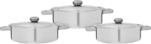 Robust Aluminum Cookware Set, 6 Pieces, 24/26/28 cm - Silver product image 2