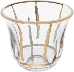 طقم فناجين قهوة زجاج السيف غاليري، 6 قطع، 90 مل، نقش ذهبي - شفاف product image 2