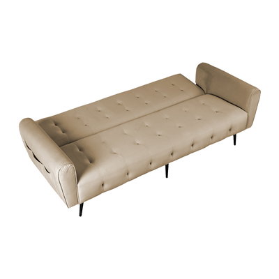 كنبة سرير مونتيلا خشب سويدي باك كومفورت، 190x70x90 سم، قماش مخمل - بني فاتح product image 3