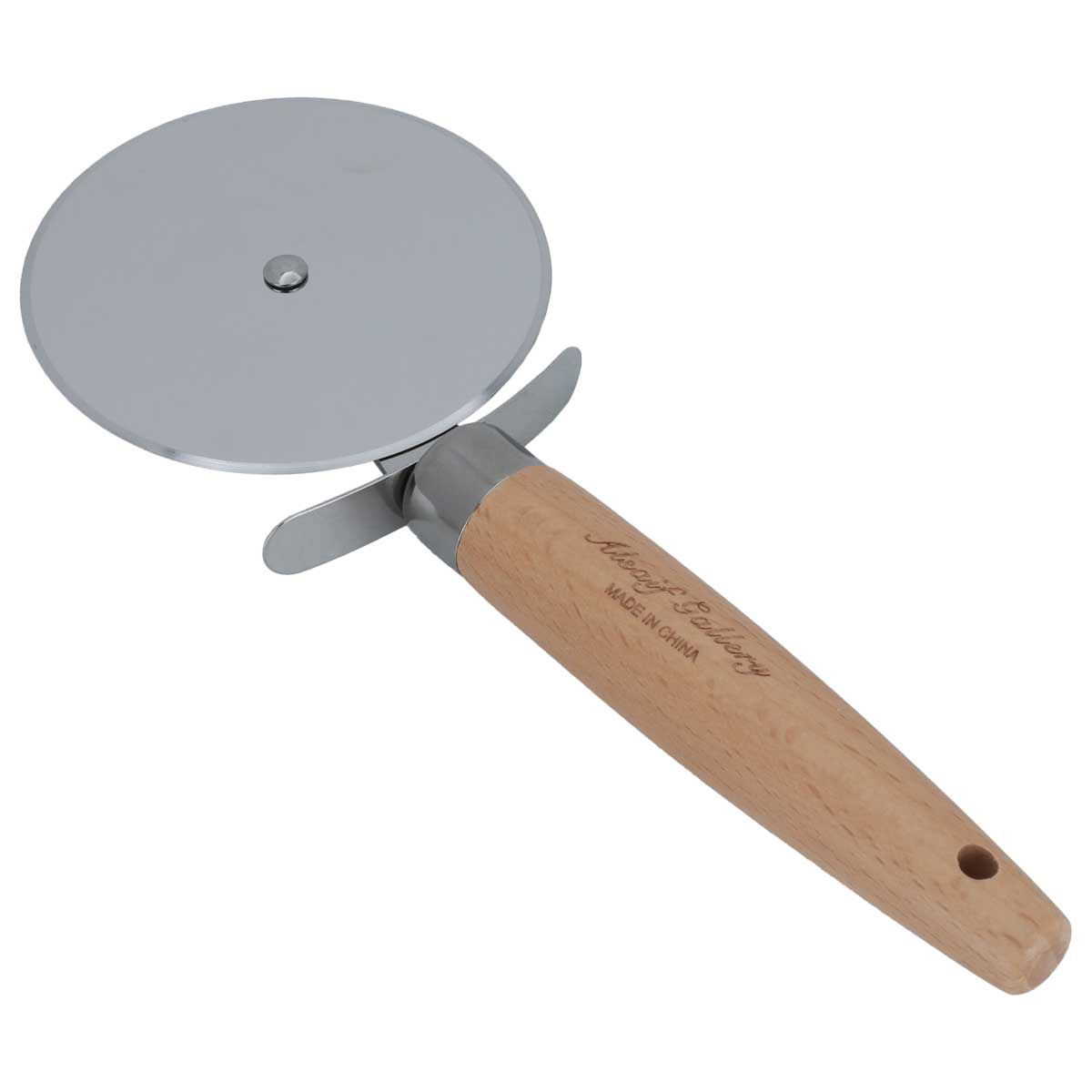 Al Saif Gallery steel pizza cutter, wooden handle - brown product image