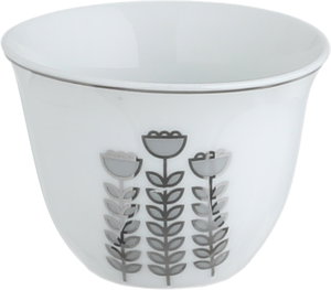 طقم فناجين قهوة سعودي بورسلان السيف غاليري، 12 قطعة، منقوش - أبيض رمادي product image 2