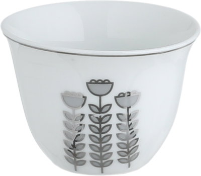 طقم فناجين قهوة سعودي بورسلان السيف غاليري، 12 قطعة، منقوش - أبيض رمادي product image 2