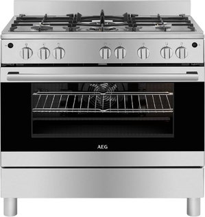 فرن غاز أيه إي جي، 90×60 سم، 5 شعلات، 116 لتر، 10369GN-MN - فضي product image