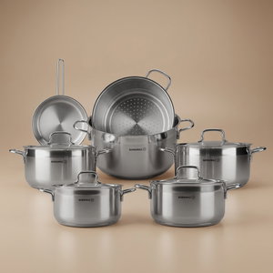 طقم قدور استيل كوركماز الفا، 10 قطع - فضي product image