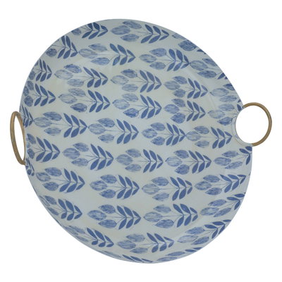 Al Saif Gallery Copper Serving Tray, 37x37x4 cm, Round, Handle - White product image 2