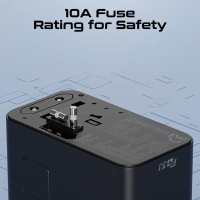محول سفر مدمج بروميت تريب جان-160، 160 واط، 10 امبير، 4 منافذ - اسود product image 5