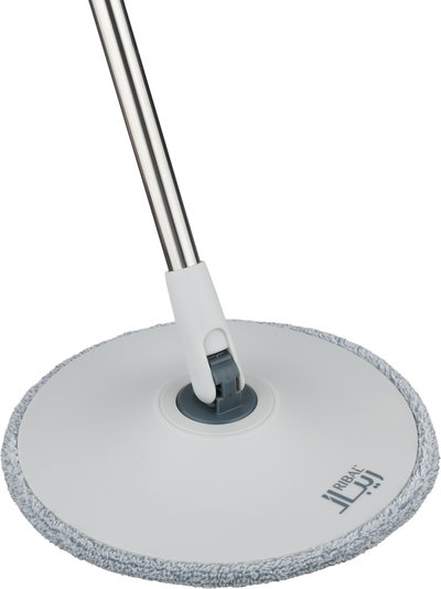 طقم ممسحة أرضيات ريبال ماجيك، دائري، عصا استيل 120 سم، 2 فرشاه تنظيف - أبيض رمادي product image 5