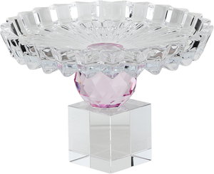 Al Saif Gallery Glass Dessert Serving Stand, Green Base, 13.5x13.5x9.4 cm - Clear product image 2