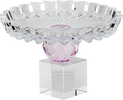 Al Saif Gallery Glass Dessert Serving Stand, Green Base, 13.5x13.5x9.4 cm - Clear product image 2