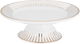 Al Saif Gallery porcelain dessert stand, 13 x 13 x 4.5 cm, circular, golden stripes pattern - white product image 1