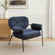 Modern Metal Chair, 85×60×60 Cm, Bouclé Fabric And Foam - Dark Gray product image 2