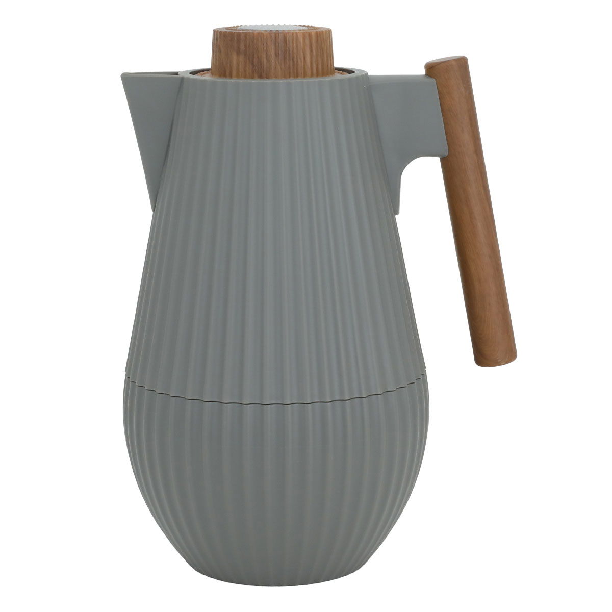 Al Saif Gallery Layar thermos, 1 liter, wooden handle, squeezer, thermal glass inner container, plastic outer shell - dark gray product image
