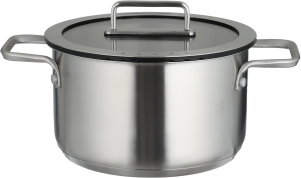 Robust stainless steel cooking pot, 24 x 13.5 cm, glass lid - transparent silver product image 2