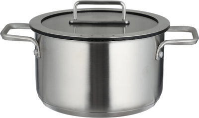 Robust stainless steel cooking pot, 24 x 13.5 cm, glass lid - transparent silver product image 2