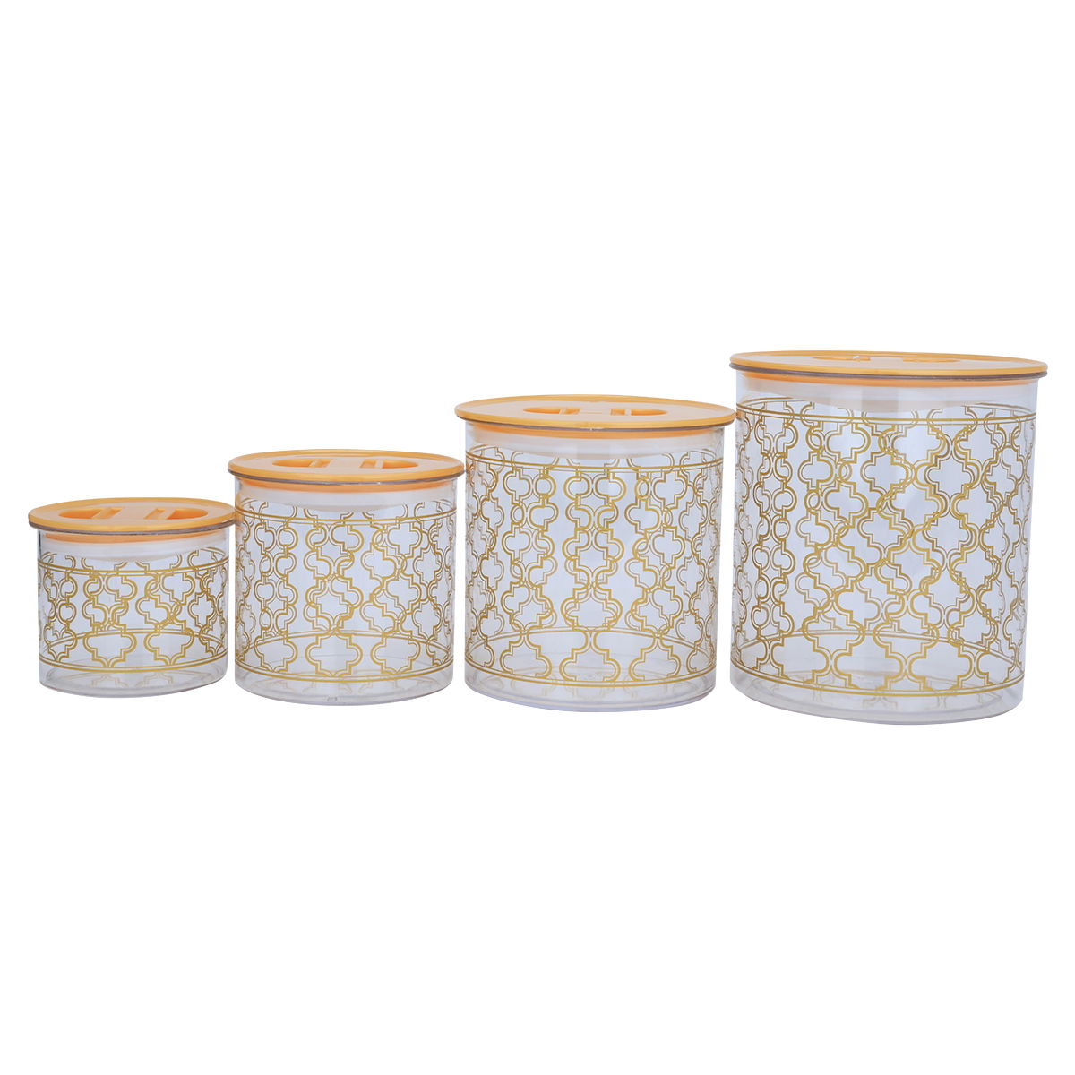Al Saif Gallery Plastic Boxes Set, Round, 4 Pieces - Gold product image 4