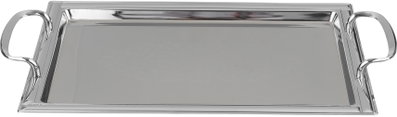 Al Saif Gallery Steel Serving Set, 3 Pieces, Rectangular - Silver product image 3