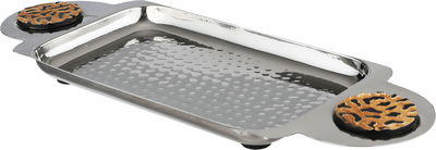 Al Saif Gallery steel incense burner set, 29.5 x 14 x 11.5 cm, 3 pieces, Tofariya, cylindrical - silver product image 4