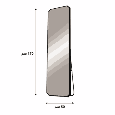 مراية ستاند زجاج، 170×50 سم، ستاند معدن - اسود product image 3