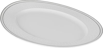 Al Saif Gallery Porcelain Serving Dish, 10 inches, 25x19x2 cm, Oval - White product image 2
