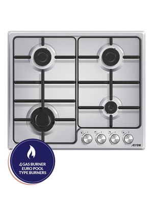 موقد غاز بلت ان ارو، 60 سم، 4 شعلات، RO-60BHGK - فضي اسود product image 2