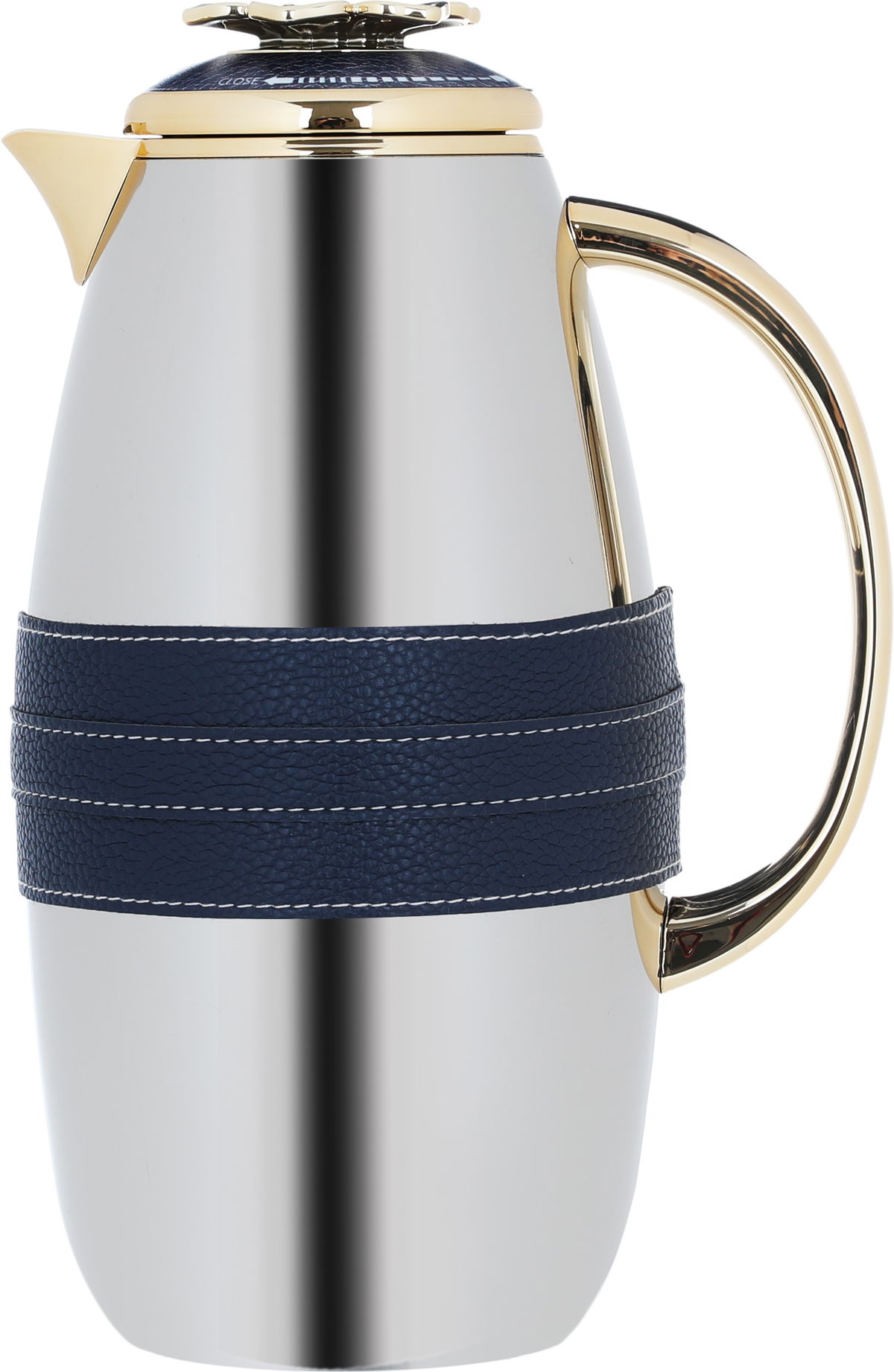 Al Saif Gallery Asmaa thermos set, 1/0.7 liter, thermal glass inner container, steel outer shell - silver product image 2