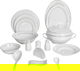 طقم تقديم سفرة بورسلان السيف غاليري، 86 قطعة - أبيض فضي product image 1