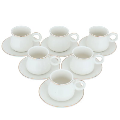 Al Saif Gallery Turkish coffee cups and saucers set, 12 pieces - white product image 2