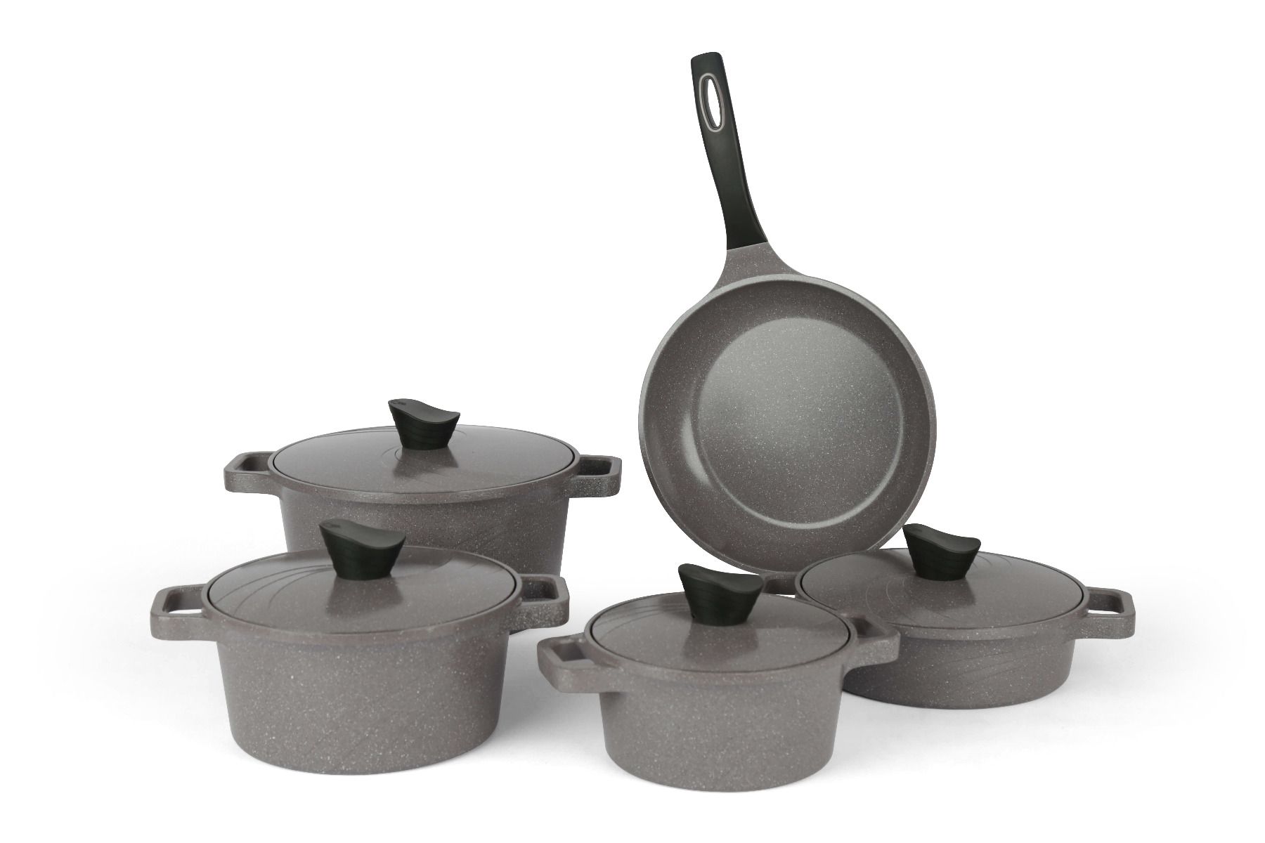 Tornado Granite Cookware Set, 9 Pieces - Grey product image