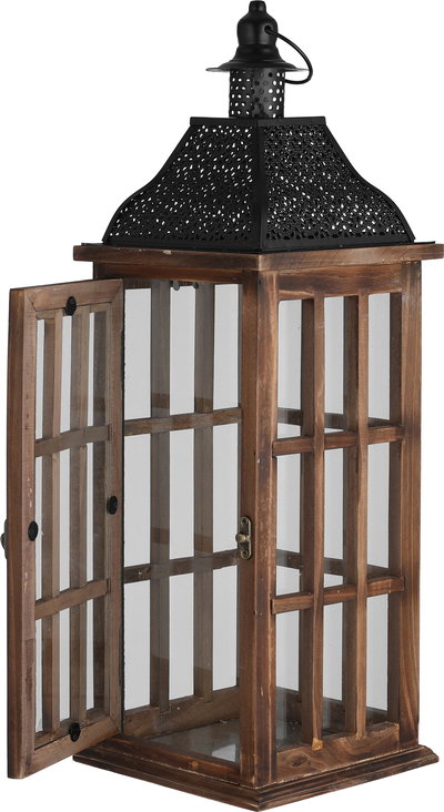 طقم فوانيس رمضان متعدد الخامات السيف غاليري، 3 قطع - اسود بني product image 4