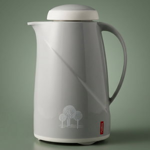 Helios thermos, 0.6 liters, thermal glass inner container, plastic outer shell - white product image