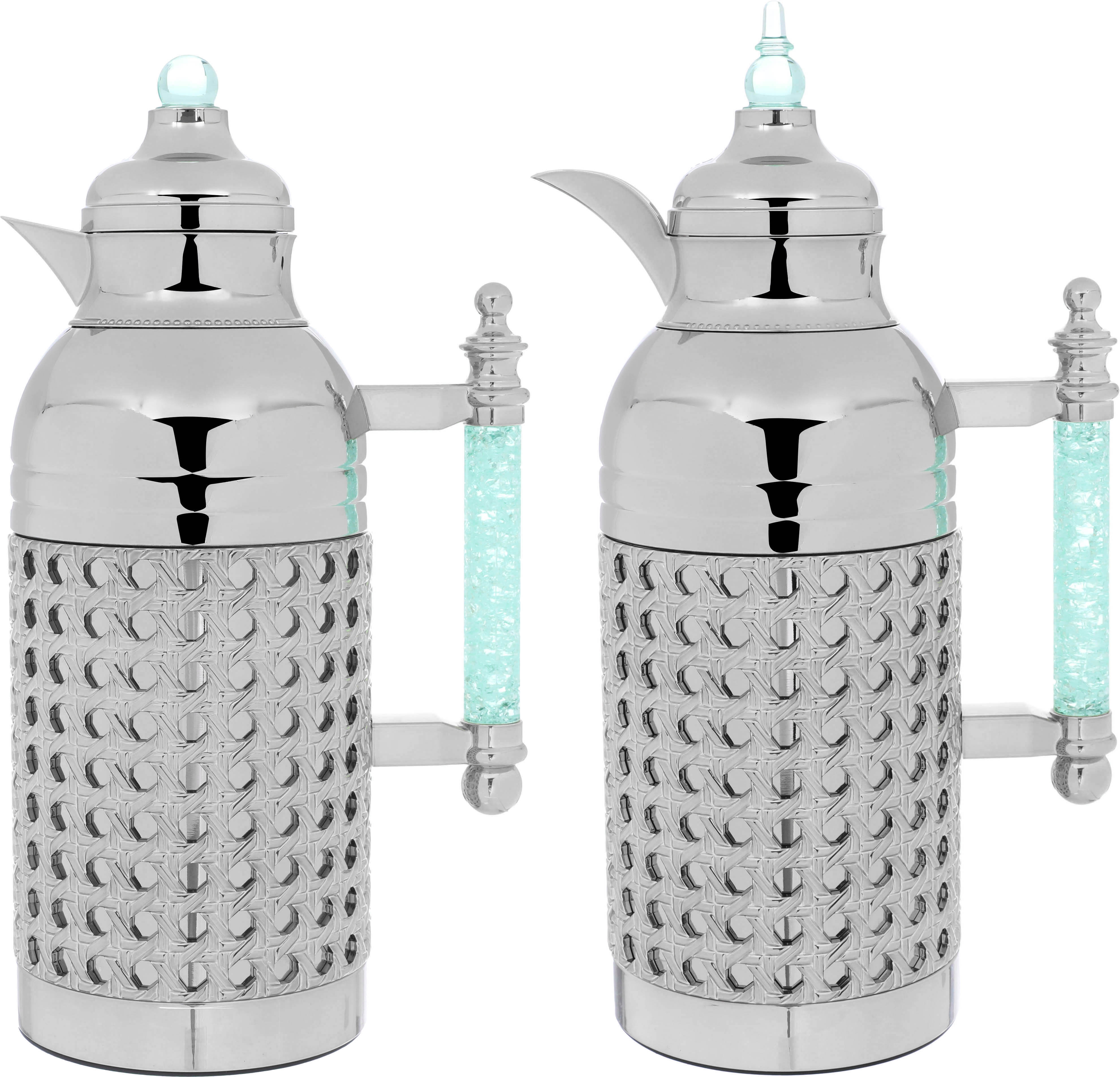 Al Saif Gallery Sarah steel thermos Set, 1/1 Liter, 2 Pieces - Silver product image