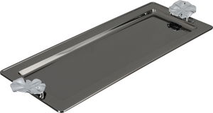 Al Saif Gallery stainless steel serving tray, 47x18.5x2 cm, rectangular, silver-black handle product image 2