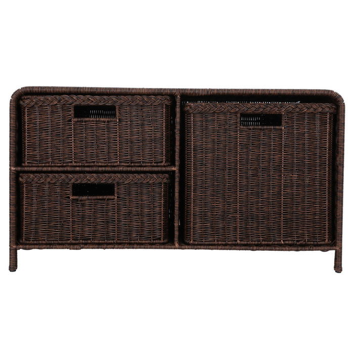 دولاب خوص السيف غاليري، ثلاث سلات - بني غامق product image 3