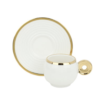 Al Saif Gallery ceramic Arabic coffee cups set, 12 pieces - golden yellow product image 1