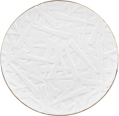 طقم تقديم كيك مع صحون بورسلان السيف غاليري، 8 قطع، خط ذهبي - ابيض product image 6