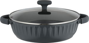 قدر ألمنيوم روبوست، 28 سم، يد بلاستيك، غطاء زجاج، تيفلون داخلي - رمادي غامق product image 2