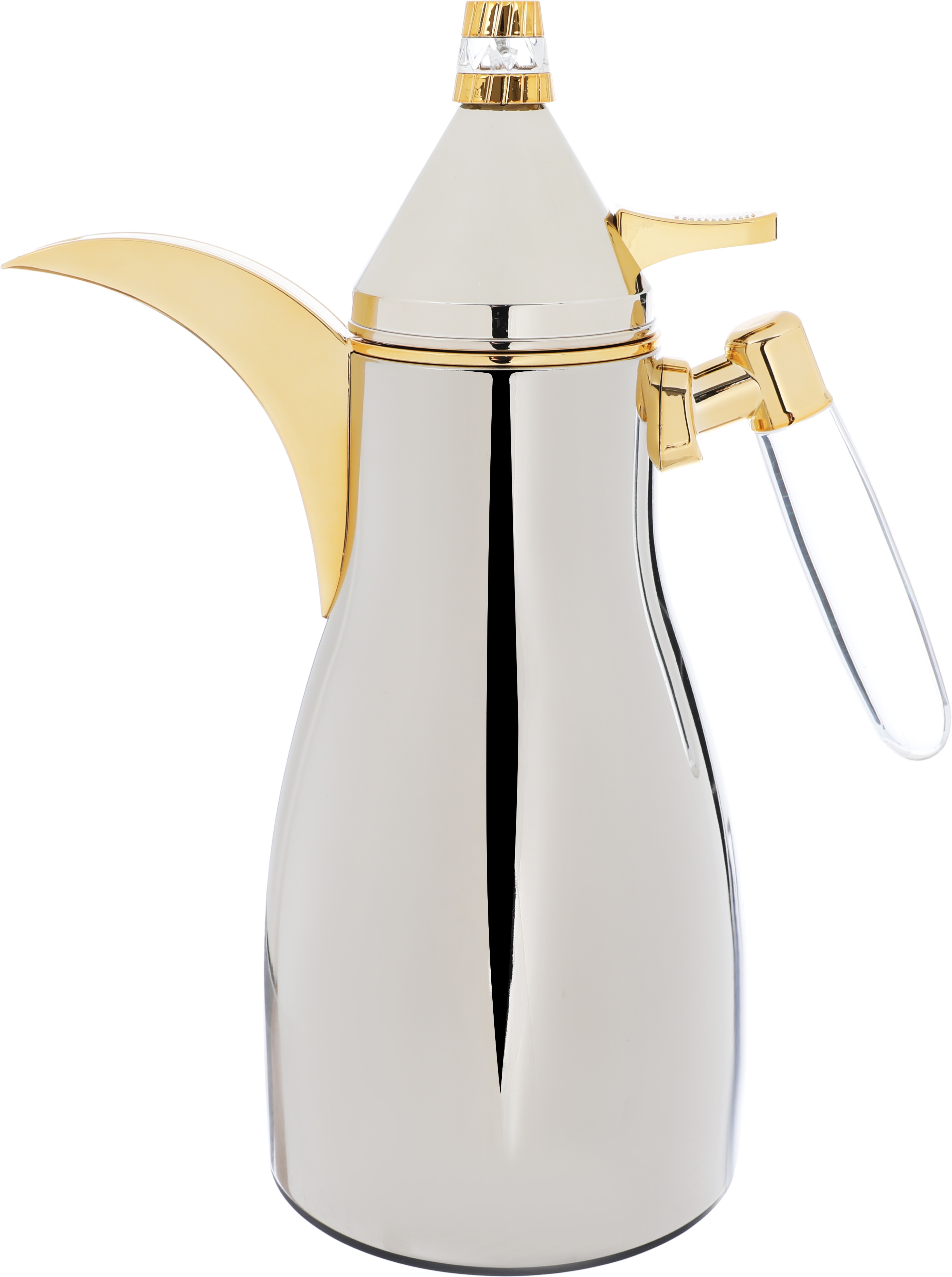 Al Saif Gallery Maimouna thermos set, two pieces, 1/1 liter, thermal glass inner container, steel outer shell - silver product image 2