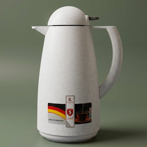 Thermos Rhine, 1 liter, thermal glass inner case, pressure switch - white product image