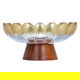 ستاند تقديم حلا زجاج السيف غاليري، 16×16×7.5 سم، بقاعدة خشبي - ذهبي product image 1