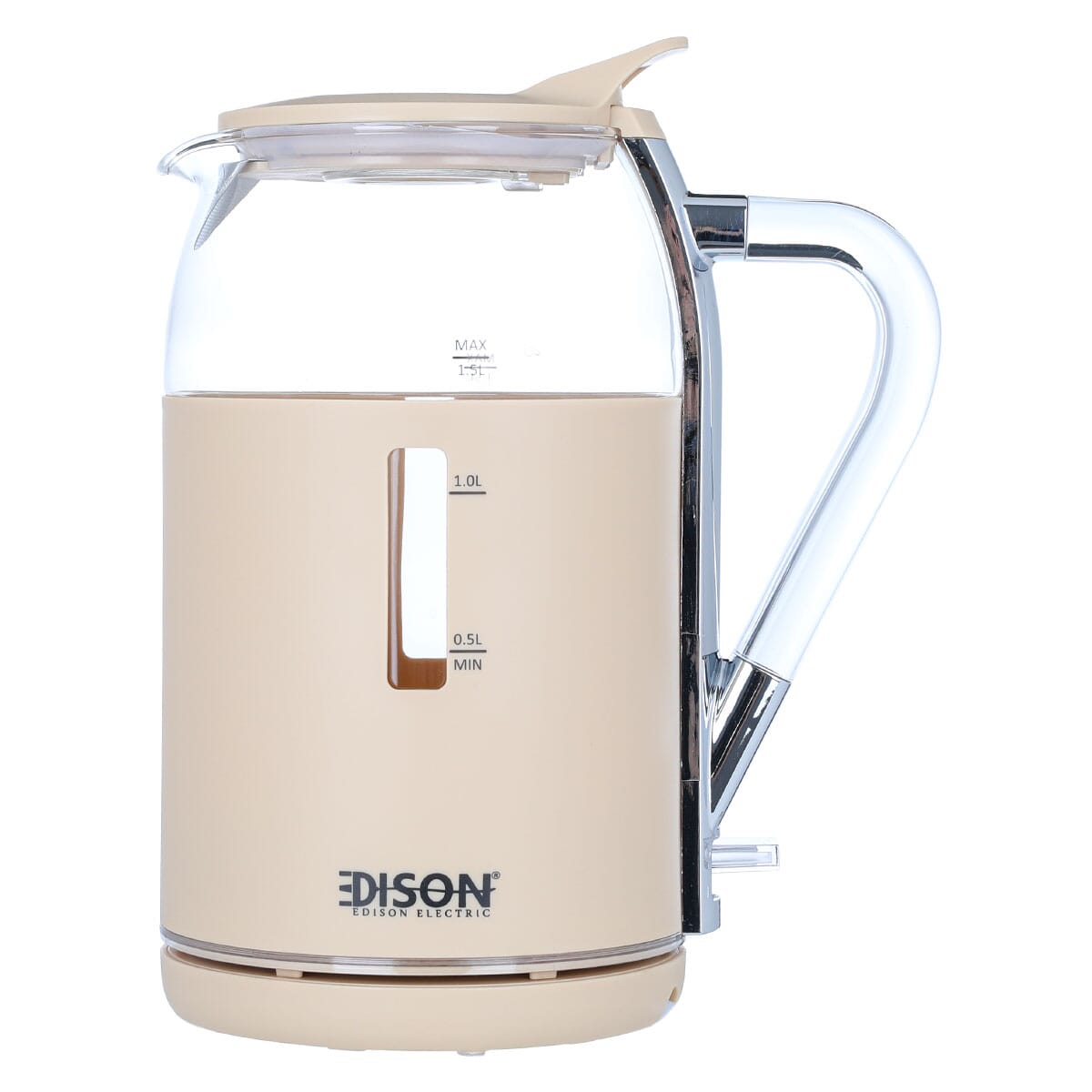 Edison Glass Electric Kettle, 2200 Watt, 1.5 Liter - Beige product image