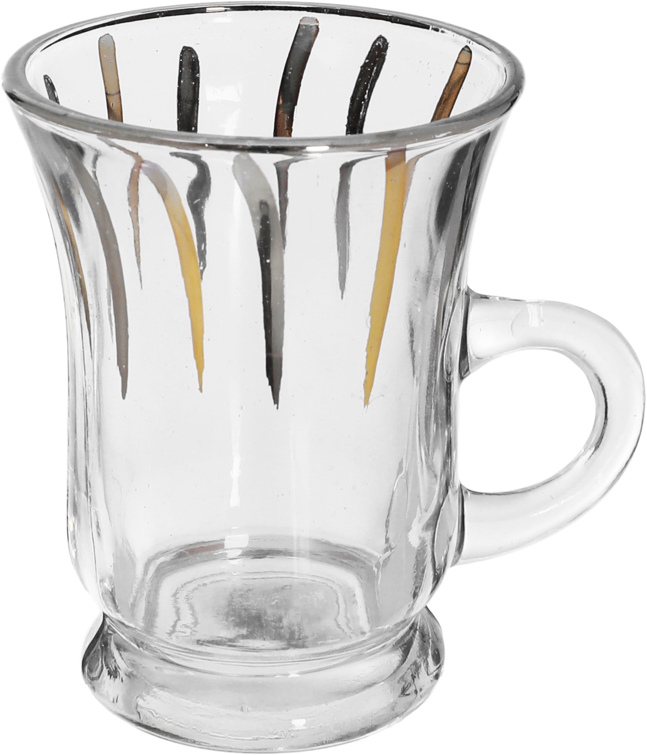 Al Saif Gallery Glass Torch Set, 6 Pieces, 200 Ml, Golden Pattern - Transparent product image 2