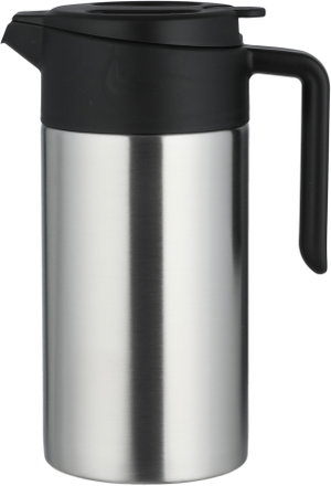 Aura Thermos, 1.6 Liter, Stainless Steel Inner Container, Stainless Steel/Plastic Outer Body, Push Button - Black/Silver product image 2