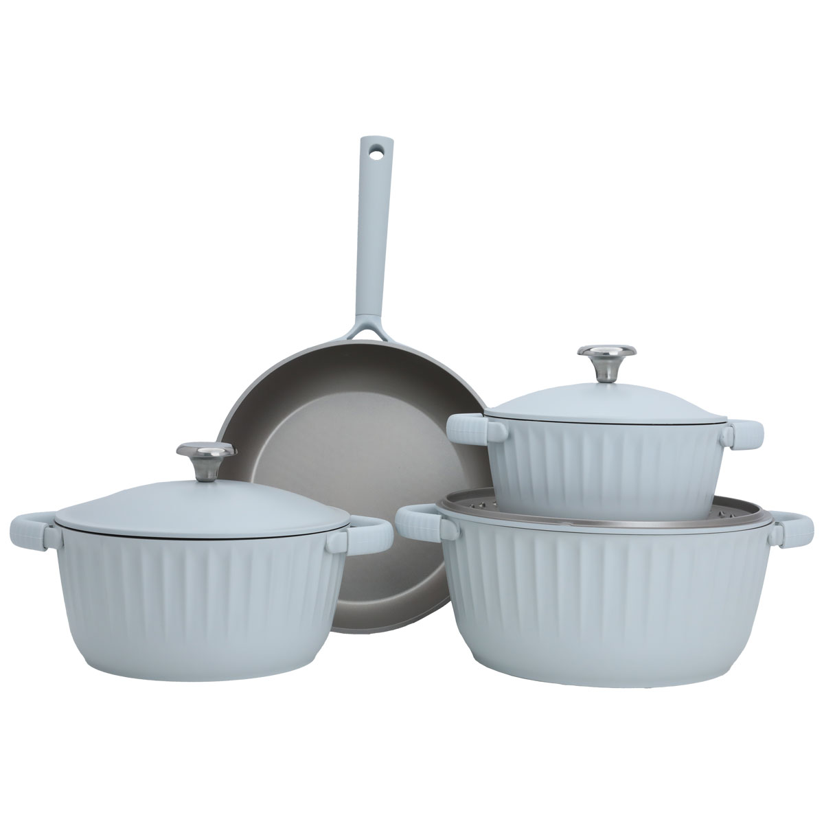 Robust Aluminum Cookware Set, 7 Pieces - Light Green product image