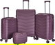 طقم شنط سفر بولي بروبيلين ليمرا، 4 مقاسات، 4 عجلات، بزاوية 360 درجة، OT-8014 - بنفسجي product image 1